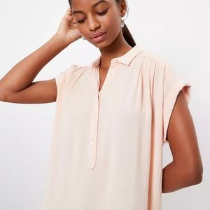 NWT LOFT Dolman Henley Shirt in Peony Bloom